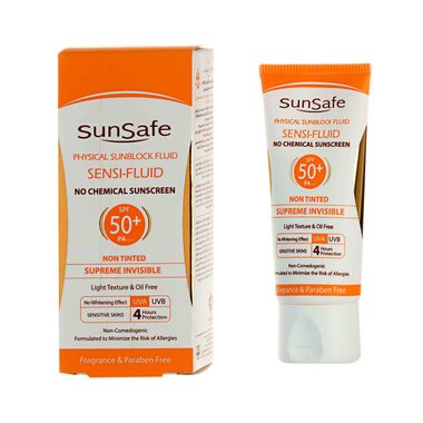 فلوئید ضد آفتاب بدون رنگ سان سیف SPF50 مدل Sensi